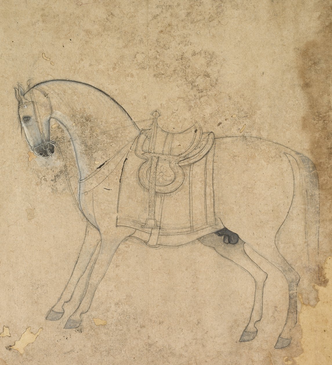 Een gezadeld paard, ca. 1750 door Unbekannt