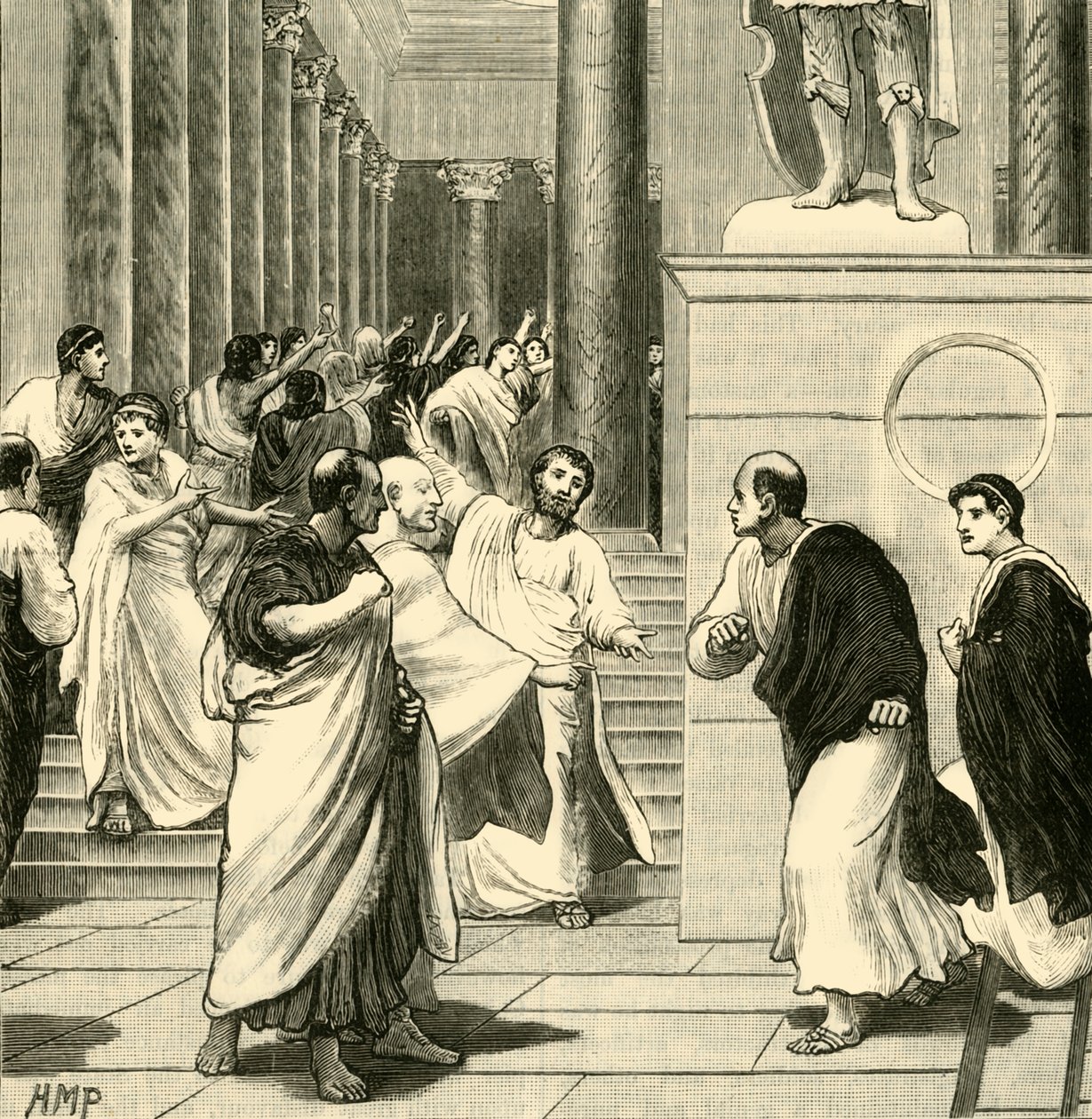 Een Tumult in het Forum in Rome, 1890 door Unbekannt