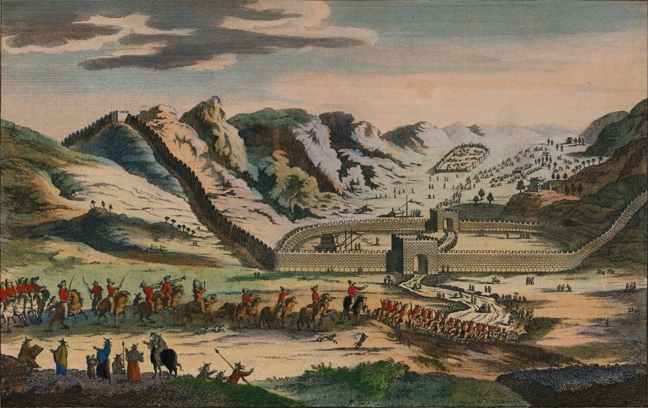 Een uitzicht op de beroemde Grote Muur van China, 1782 door Unbekannt
