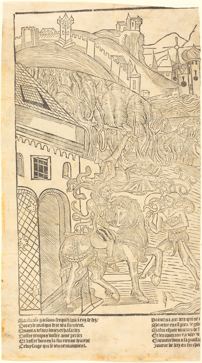 Een waarschuwing tegen het spelen van dobbelstenen, ca. 1500 door Unbekannt