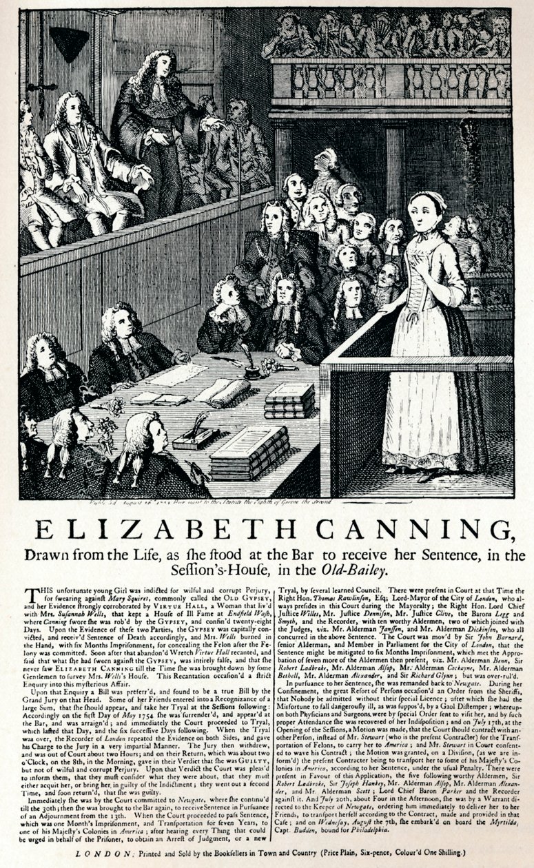 Een pamflet uit 1754 over de zaak van Elizabeth Canning, 1915 door Unbekannt