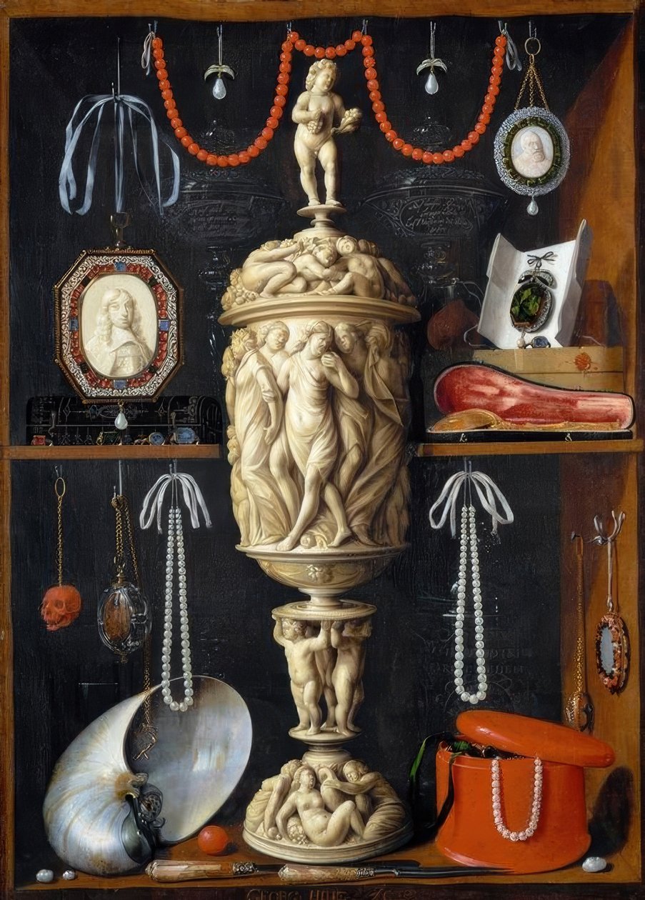 Een Kabinet met Kunstvoorwerpen door Unbekannt