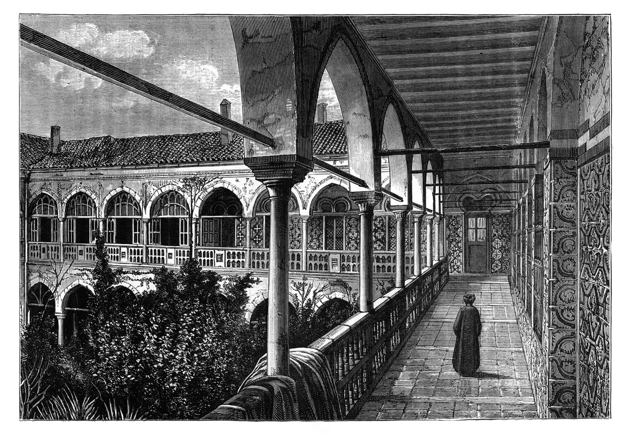Een galerij in het paleis in Constantine, Algerije, ca. 1890 door Unbekannt