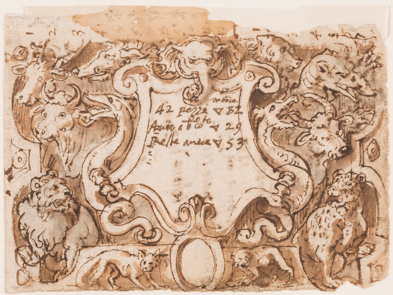 Een titelpagina voor de serie Venationes Ferarum Arium Piscium door Unbekannt