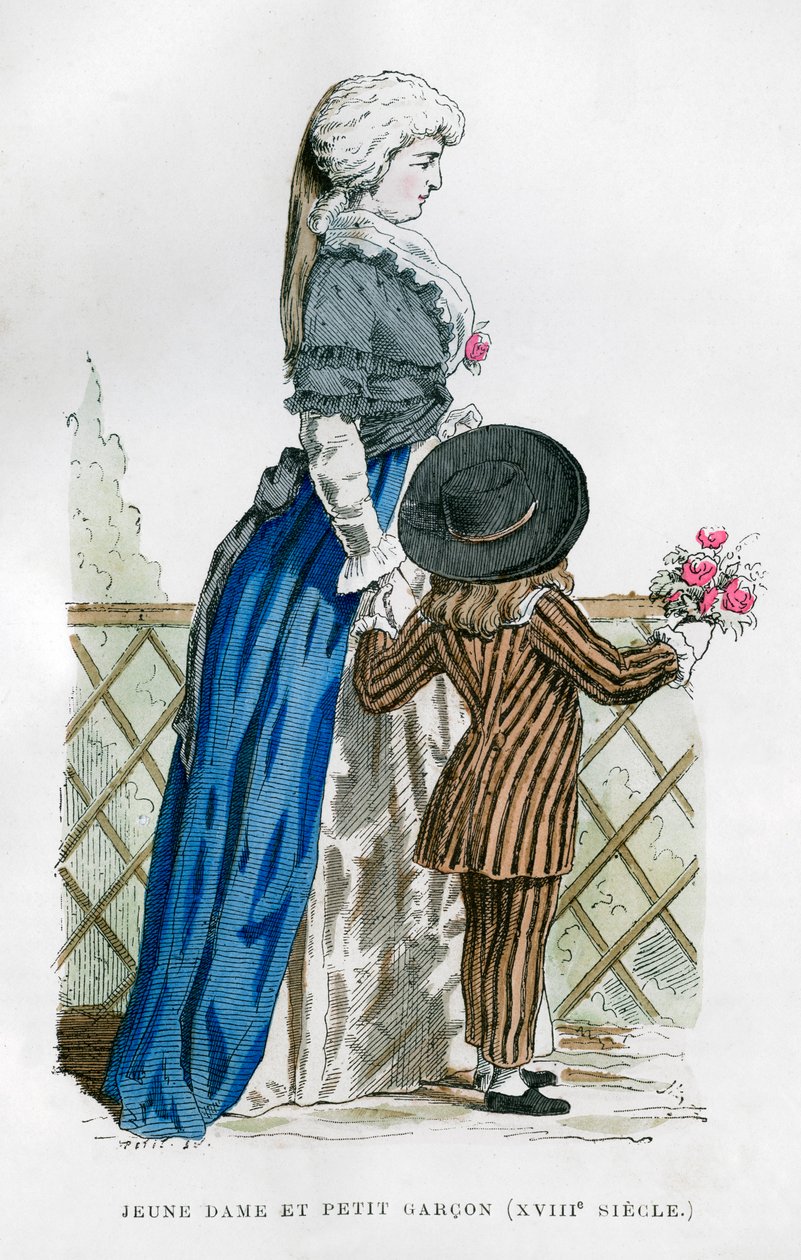 Een jonge dame en een jongen, 18e eeuw 1882-1884 door Unbekannt