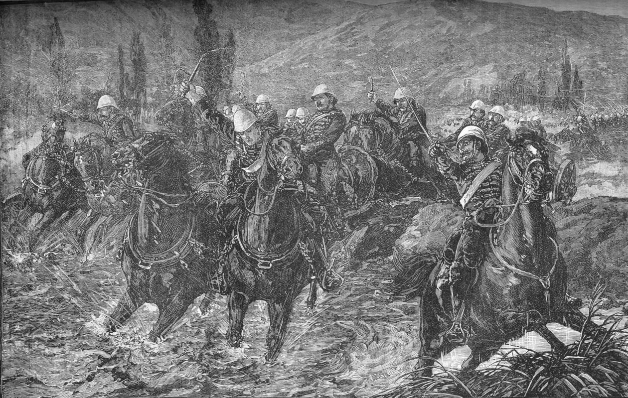 Actie in de Chardeh-vallei, 11 dec. 1879, poging om de kanonnen te redden, 1879, ca. 1880 door Unbekannt
