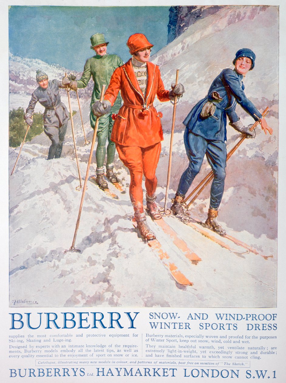Advertentie voor Burberry wintersportkleding, 1927 door Unbekannt