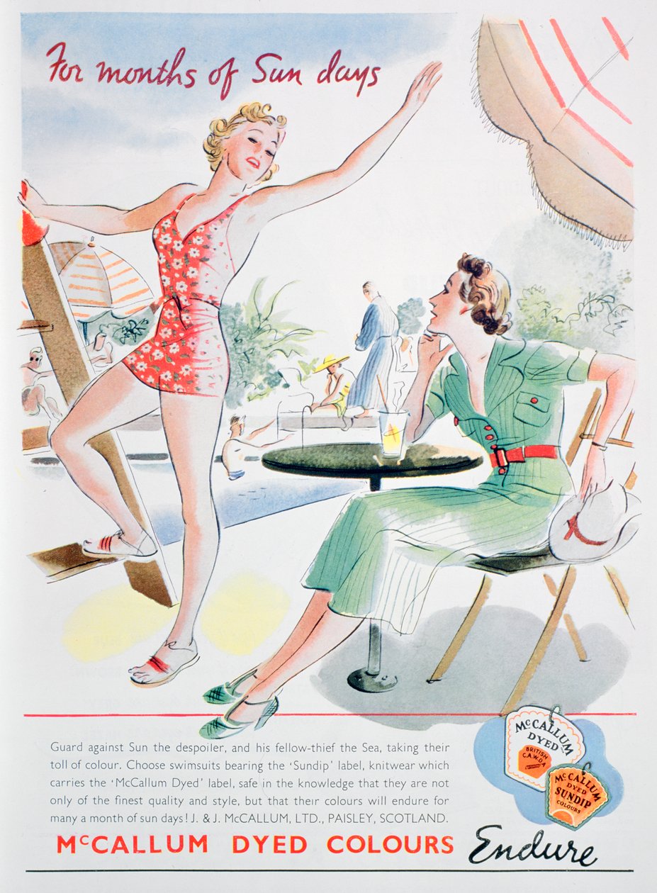 Advertentie voor McCallum geverfde kleuren, 1937 door Unbekannt