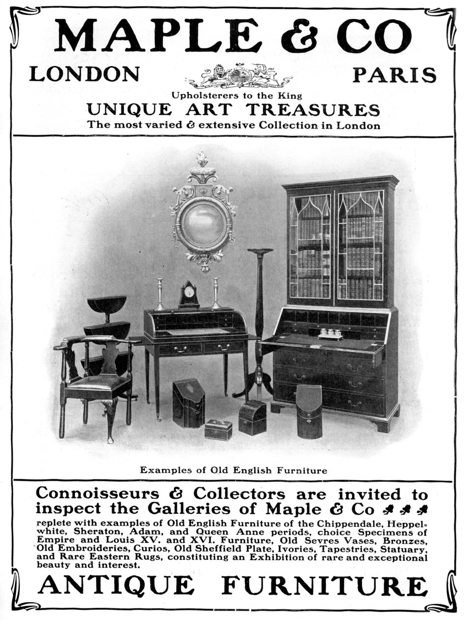 Advertentie voor Maple & Co uit Londen, verkopers van antieke meubels, 1901 door Unbekannt