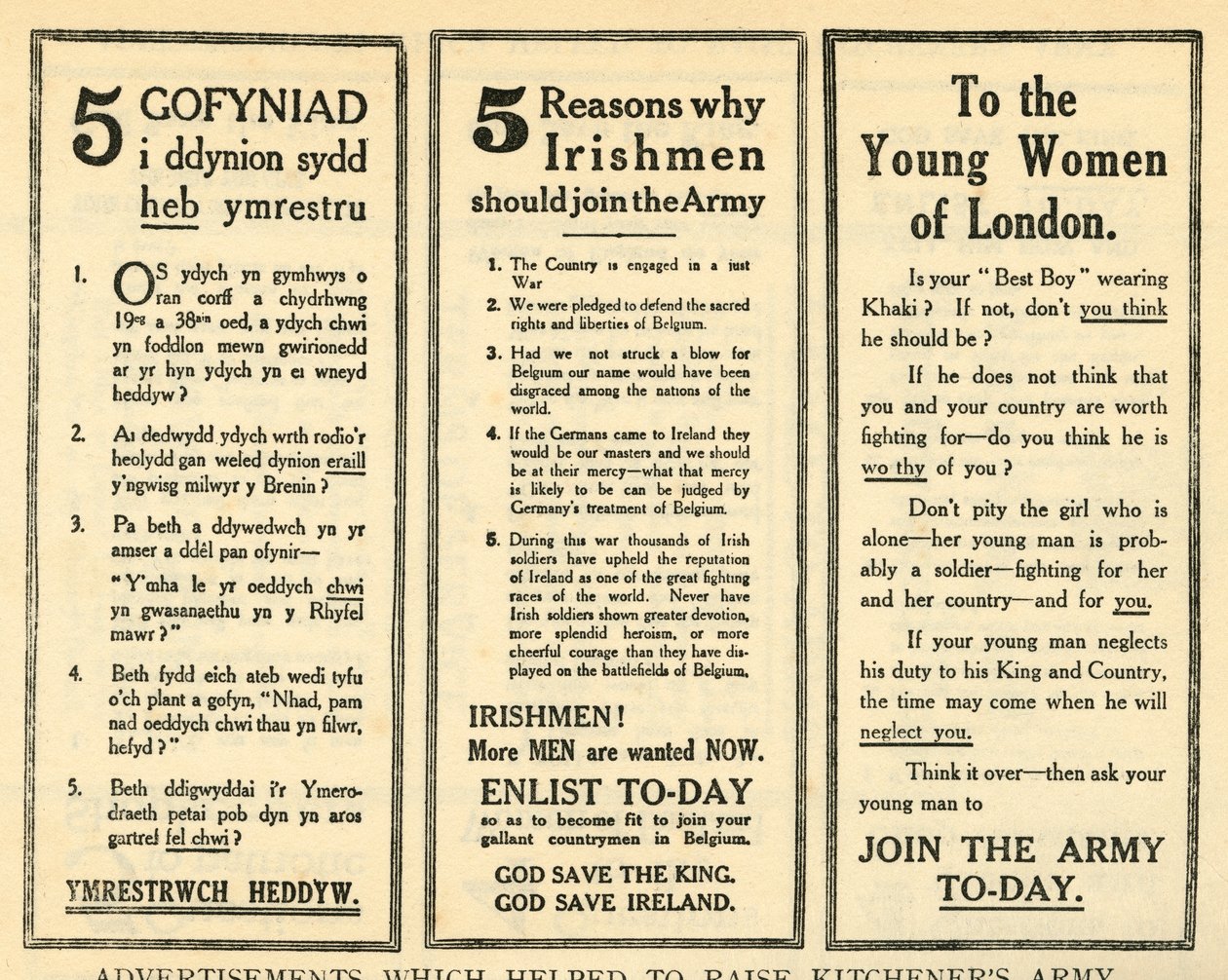 Advertenties die hielpen om Kitcheners Leger te werven, 1914-1918 door Unbekannt