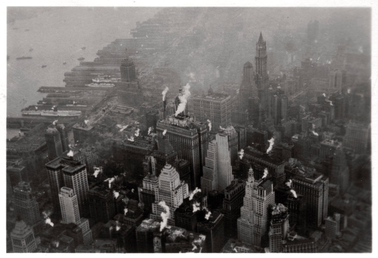 Luchtfoto van Manhattan, New York City, VS, vanuit een Zeppelin, 1928-1933 door Unbekannt