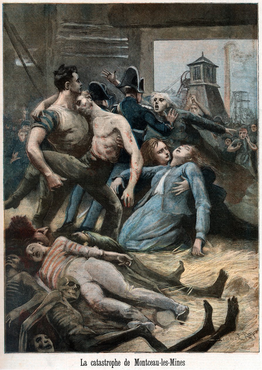 Nasleep van een mijnongeluk, Montceau-les-Mines, Frankrijk, 1895 door Unbekannt
