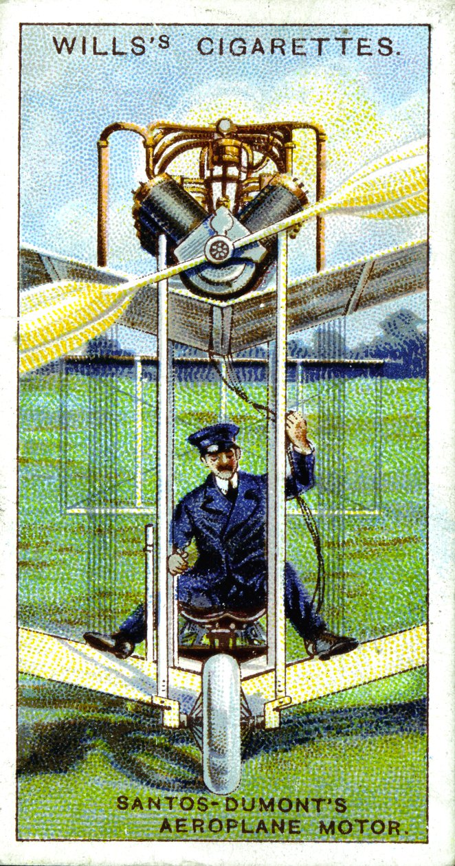 Alberto Santos-Dumont, Braziliaanse luchtvaartpionier, eerste geregistreerde vlucht in Europa, 1906, 1915 door Unbekannt