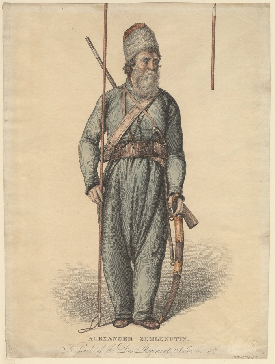 Alexander Zemlyanukhin, Kozak van het Don Regiment, ca. 1813 door Unbekannt