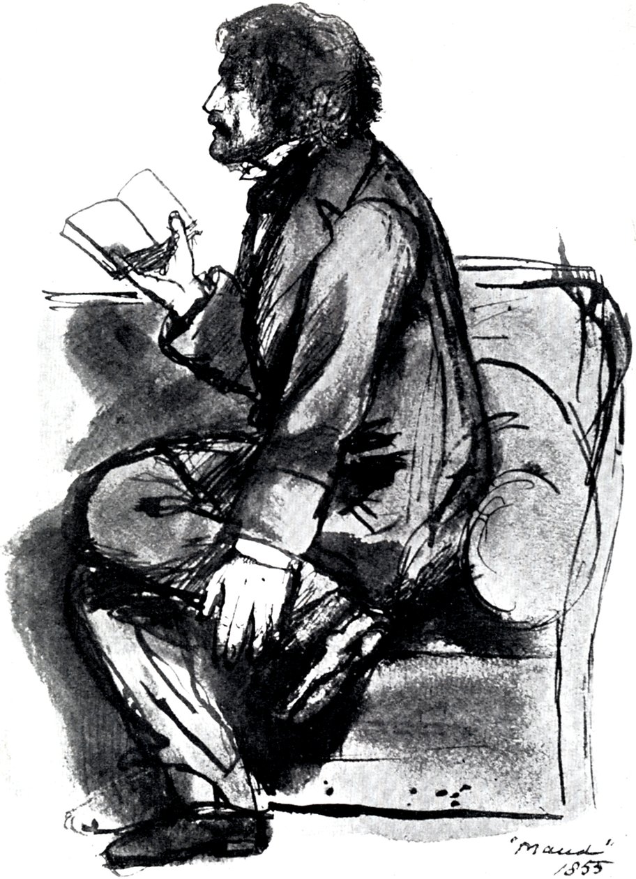 Alfred Tennyson, 1e Baron Tennyson 1809-1892, Engelse dichter, 1855 door Unbekannt