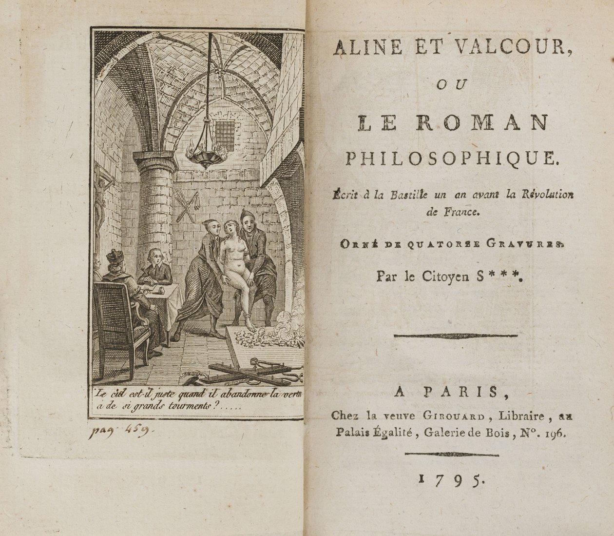 Aline et Valcour ou, Le Roman philosophique door Marquis de Sade, 1795 door Unbekannt