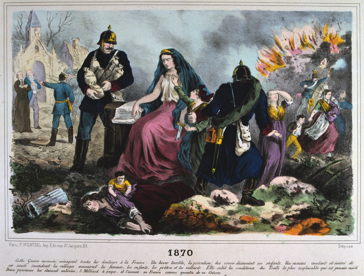 Allegorie van Frankrijk van 1870, Frans-Duitse Oorlog, 1870-1871 door Unbekannt