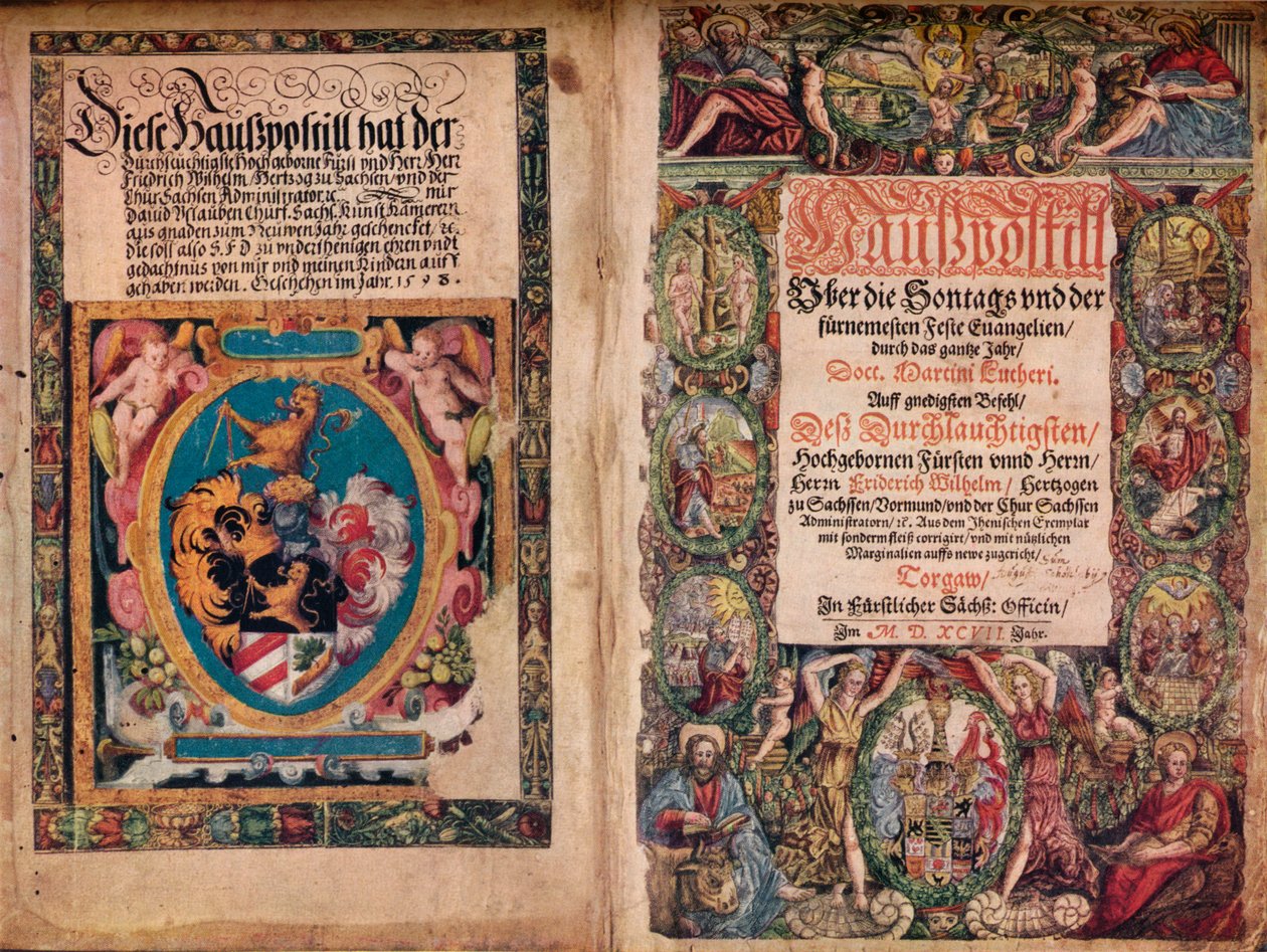 Een vroeg handtekeningenalbum: Een Hauspostill uit de werken van Maarten Luther, ca. 1550 door Unbekannt