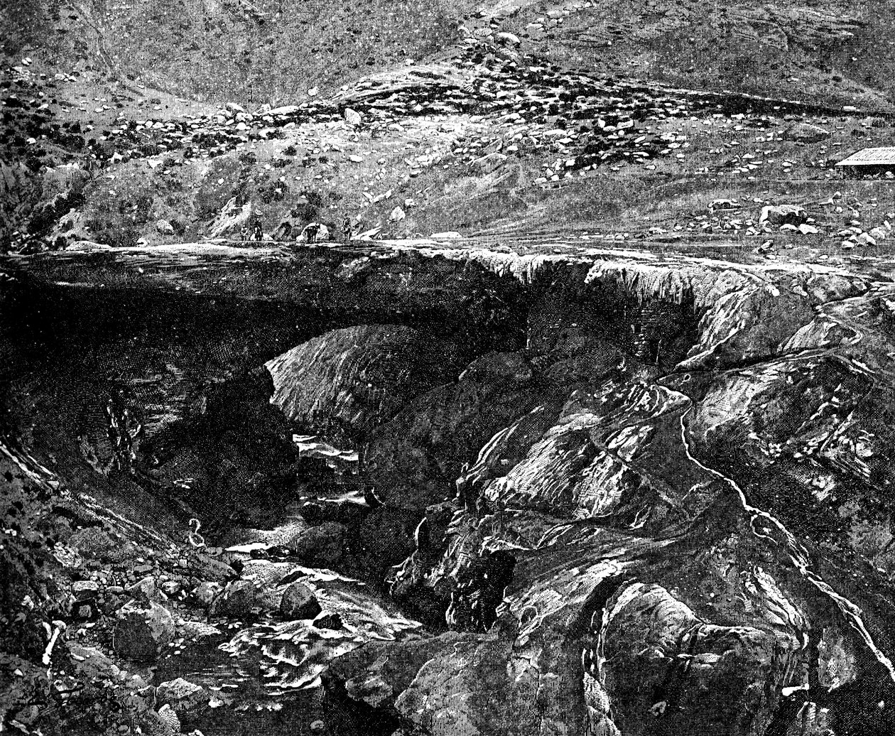 Een Inca Brug, Peru, 1895 door Unbekannt