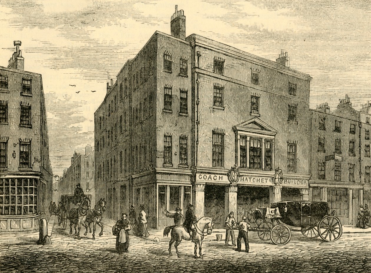 Een oude koetsmakerswinkel in Long Acre, 1881 door Unbekannt