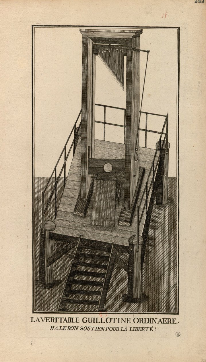Een gewone guillotine. Ha, de goede steun voor de vrijheid! door Unbekannt