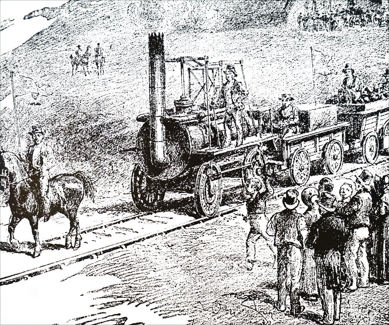 Een locomotief gebouwd door George Stephenson door Unbekannt