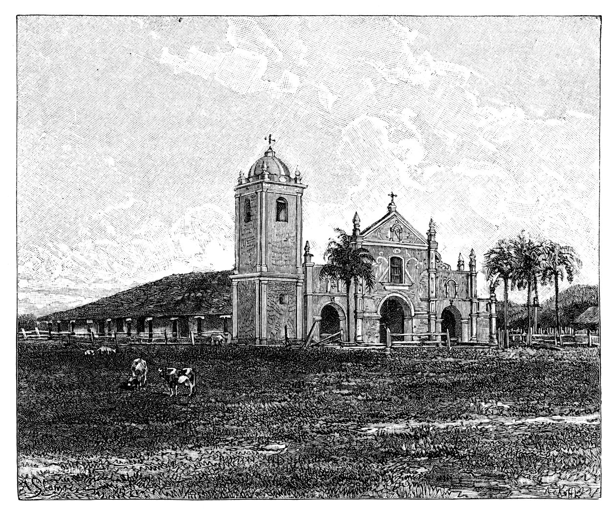 Een oude jezuïetenkerk, Pirayu, Paraguay, 1895 door Unbekannt