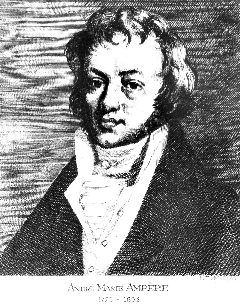 Andre-Marie Ampere, Franse natuurkundige en wiskundige, ca. 1810 door Unbekannt