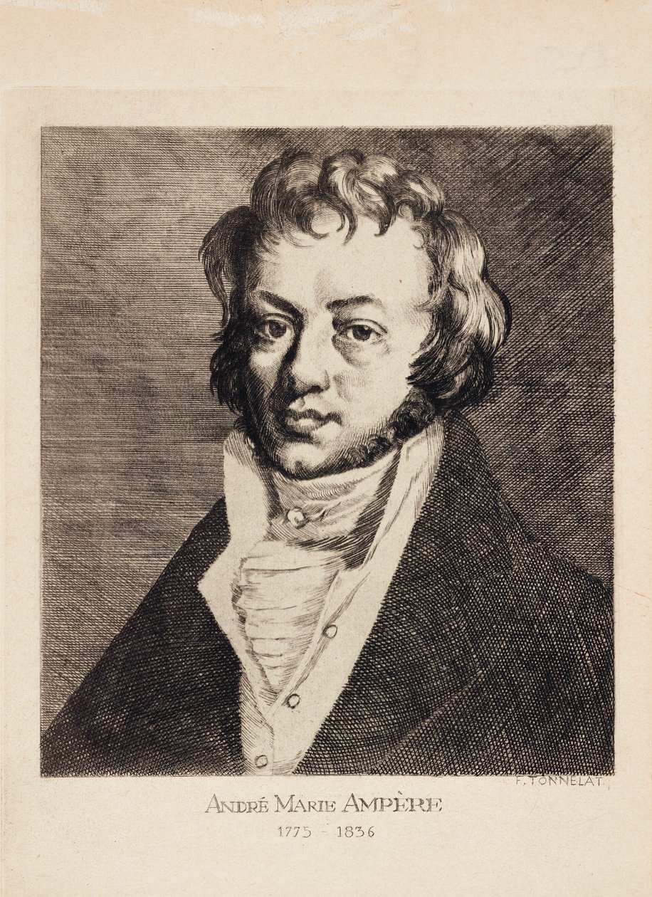 Andre-Marie Ampere, Franse natuurkundige en wiskundige, ca. 1820 door Unbekannt