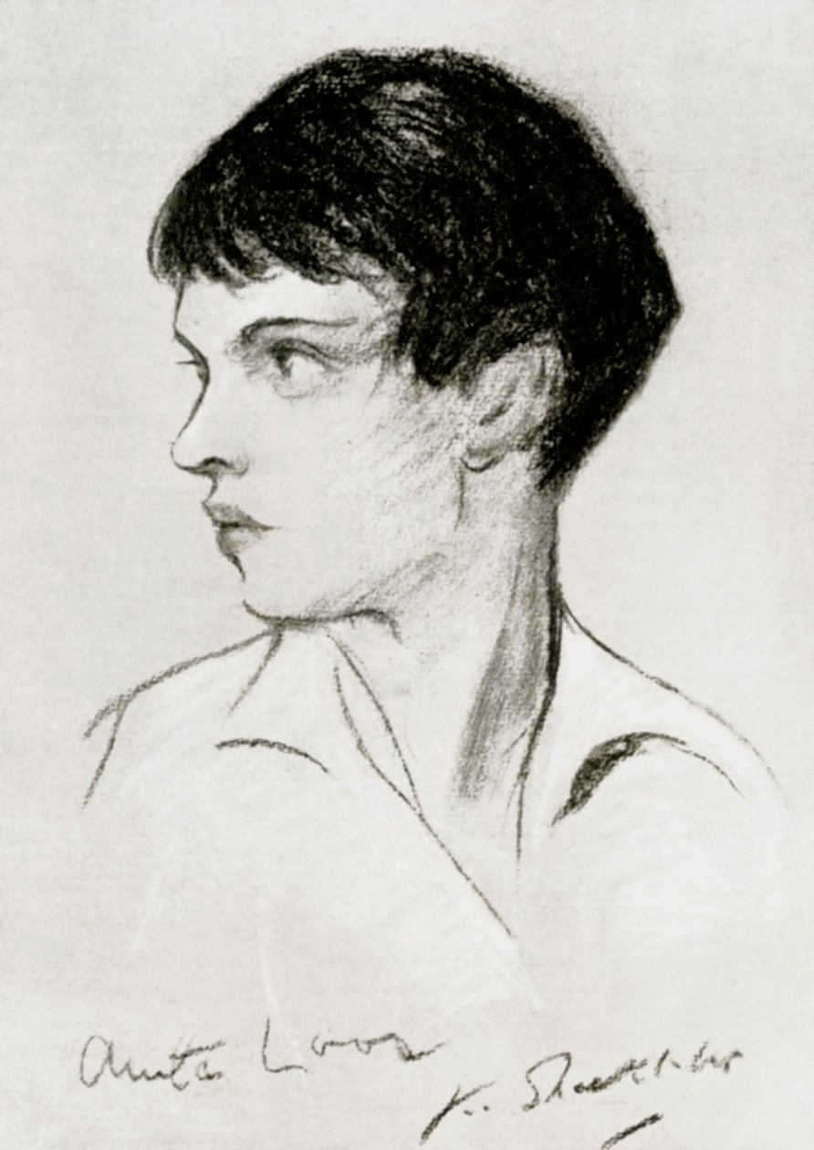 Anita Loos 1888-1981, Amerikaanse scenarioschrijver, toneelschrijver en auteur, begin 20e eeuw door Unbekannt