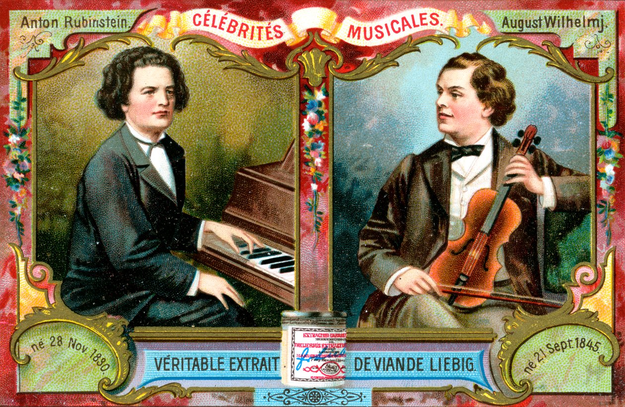 Anton Rubinstein en August Wilhelmj, ca. 1900 door Unbekannt