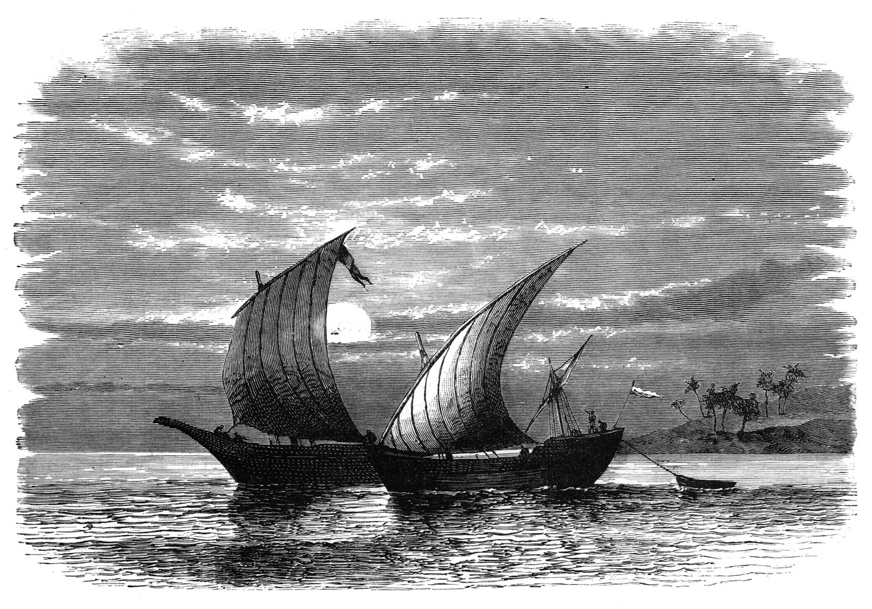 Arabische dhows op de Rode Zee, ca. 1890 door Unbekannt