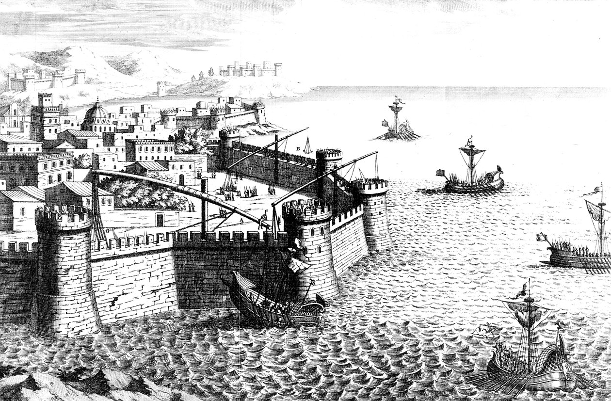 Archimedes Kraai, apparaat gebruikt bij het Beleg van Syracuse, 215-212 v.Chr., 18e eeuw door Unbekannt