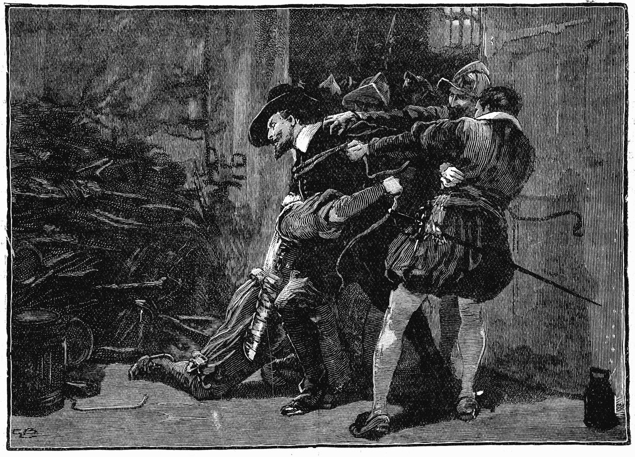 Arrestatie van Guy Fawkes in de kelders van het Parlement, 1605 19e eeuw door Unbekannt