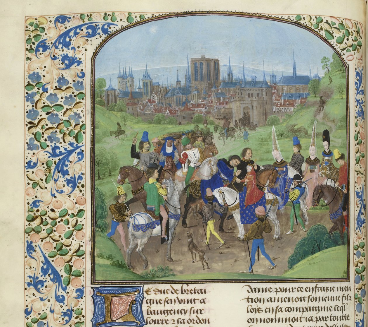 Aankomst van Hertog Lodewijk II van Anjou in Parijs, ca 1470-1475 door Unbekannt