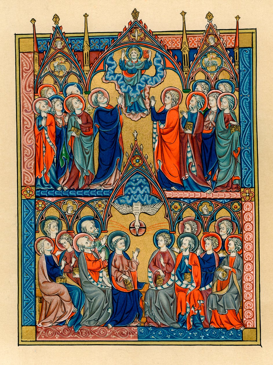 Hemelvaart en Pinksteren, 1290-1300 door Unbekannt