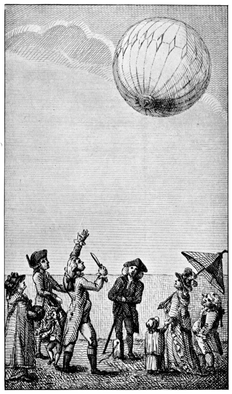 Hemelvaart van een Montgolfier ballon, late 18e eeuw, 1910 door Unbekannt