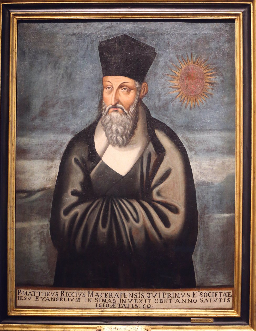 Aziatische Beschavingen Museum. Christendom in Azië: Heilige Kunst en Visuele Pracht. Portret van Matteo Ricci (een Italiaanse jezuïet die het grootste deel van zijn leven doorbracht met het brengen van het christendom naar China). Emmanuele Pereira (You W door Unbekannt