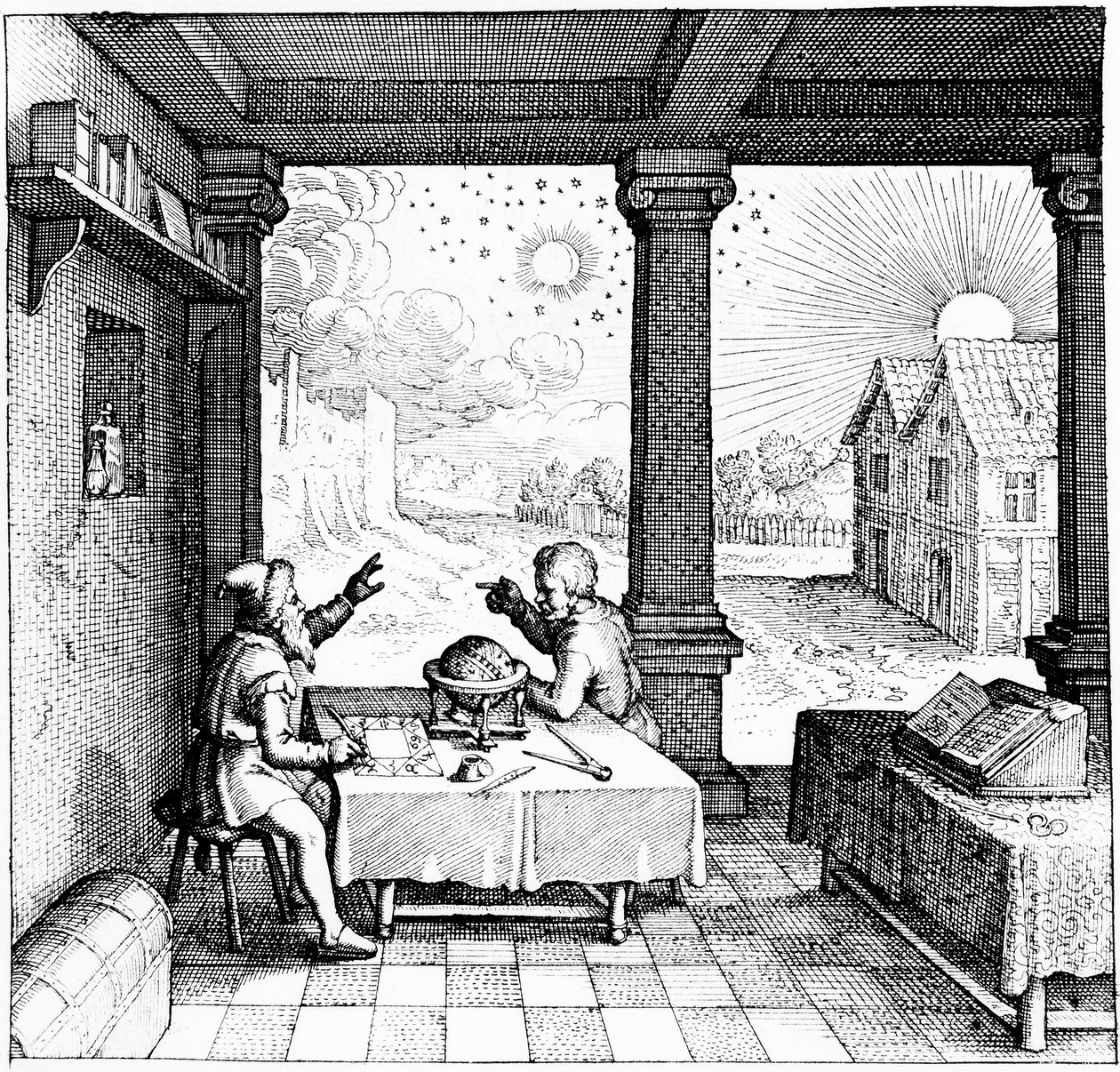 Astrologen bereiden een horoscoop voor, 1617-1619 door Unbekannt