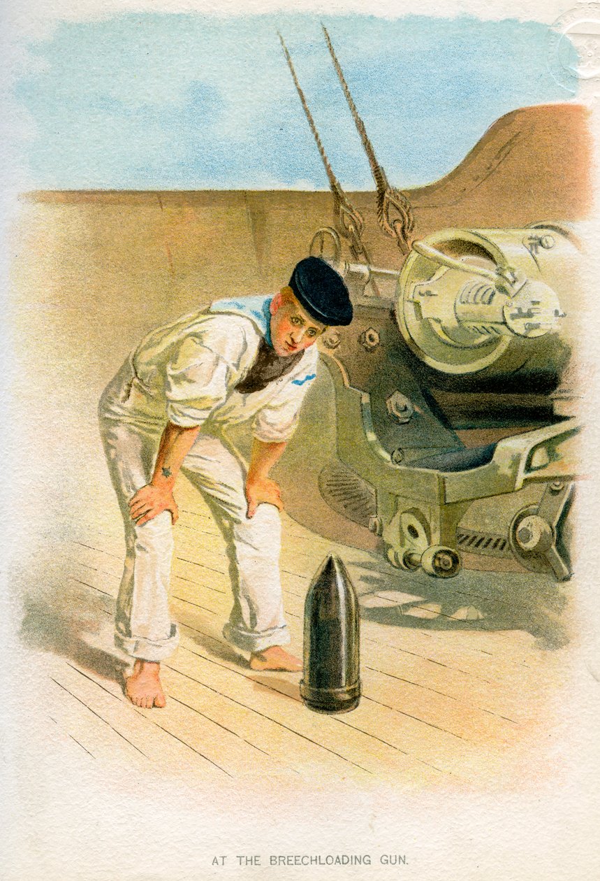 Bij het achterlaadkanon, ca. 1890-ca. 1893 door Unbekannt
