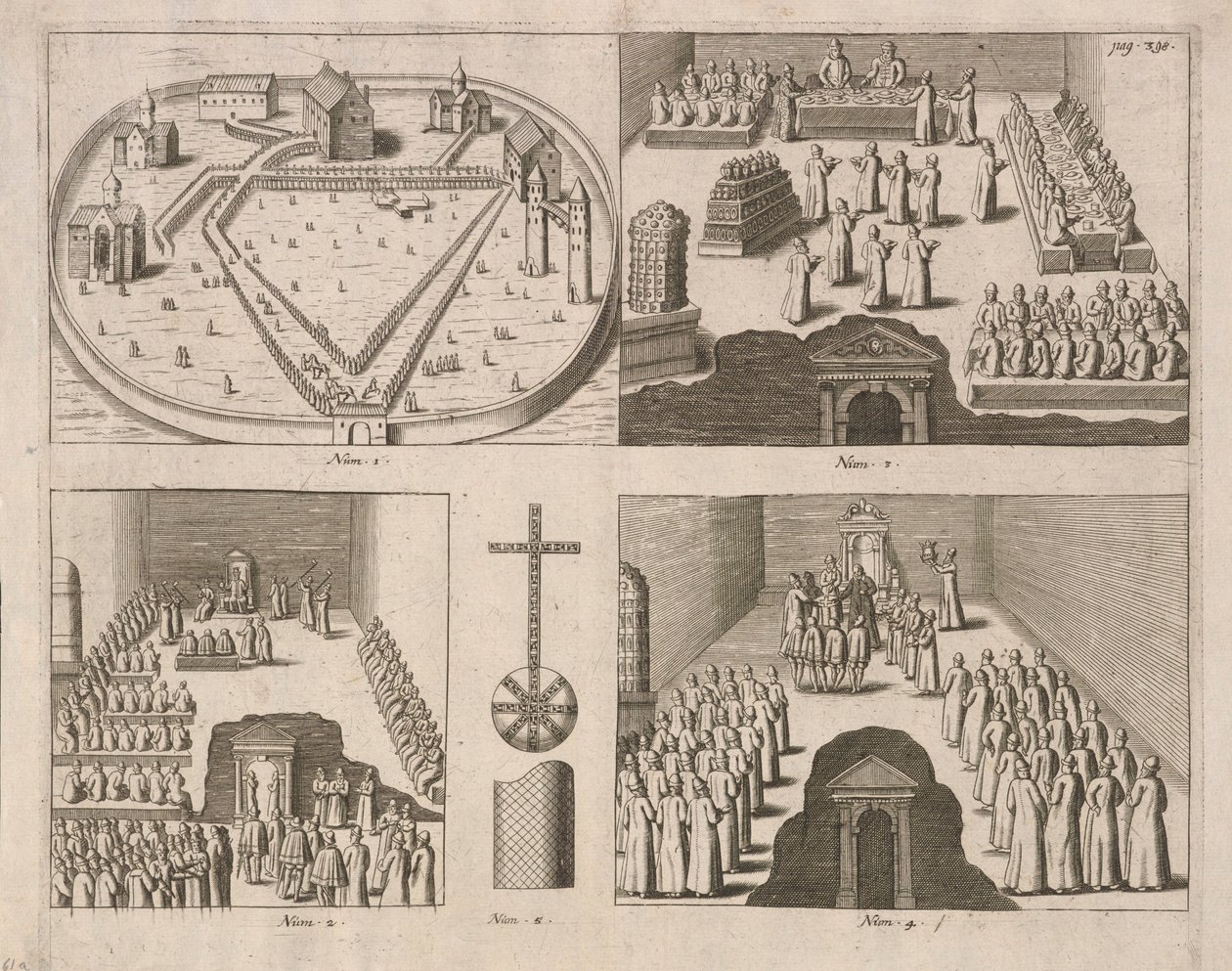 Publiek bij de Russische Tsaar, Moskou. Uitgegeven door Jacob Ulfeldt, 1578 door Unbekannt