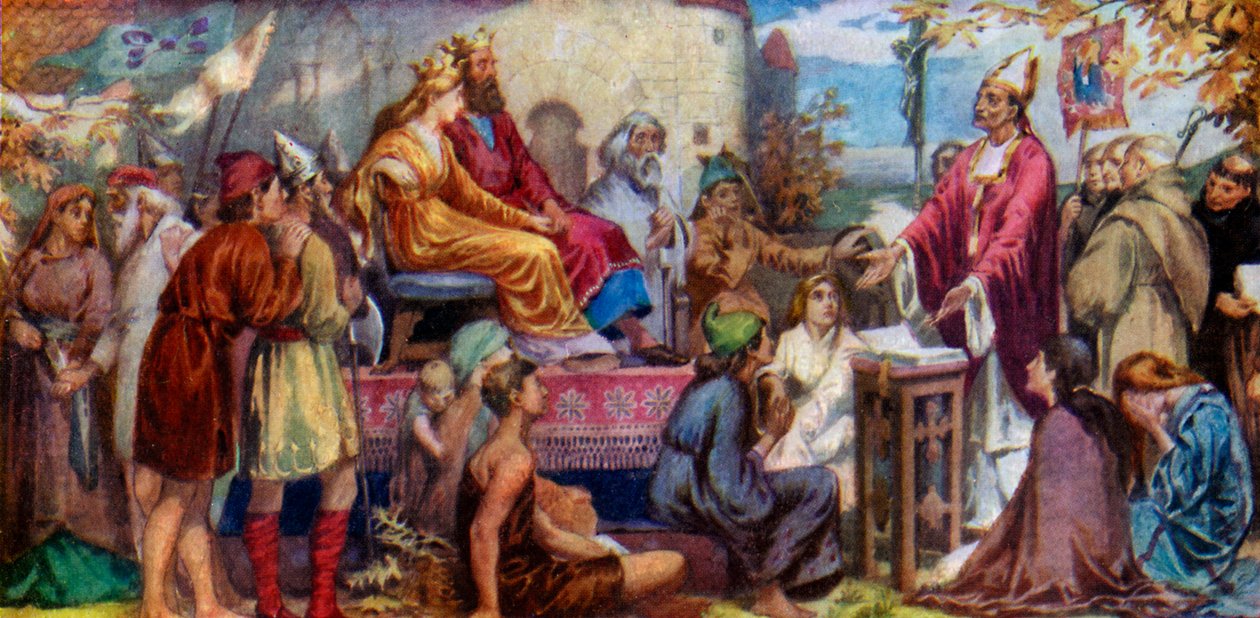 Augustinus predikt tot Ethelbert en Bertha, 1925 door Unbekannt