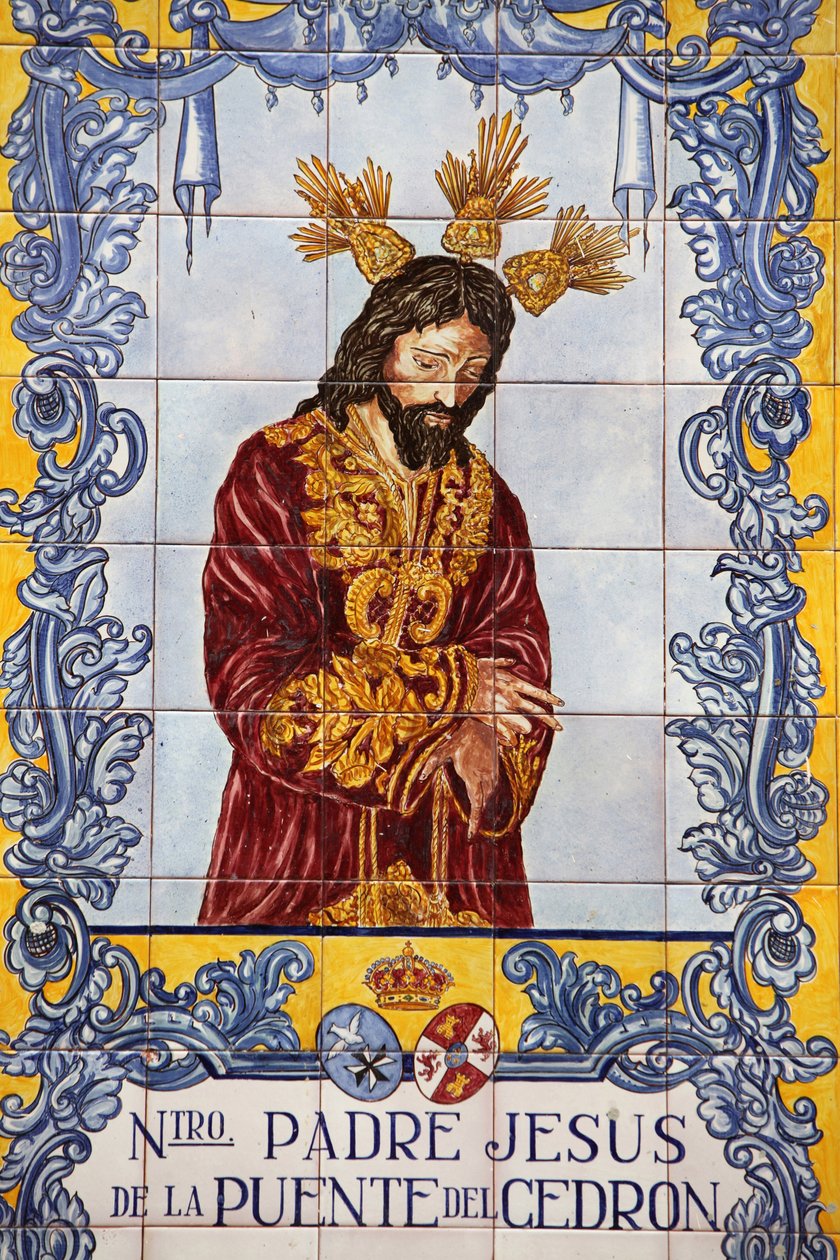 Azulejo mozaïekpaneel op Plaza de San Francisco, Malaga, Spanje door Unbekannt