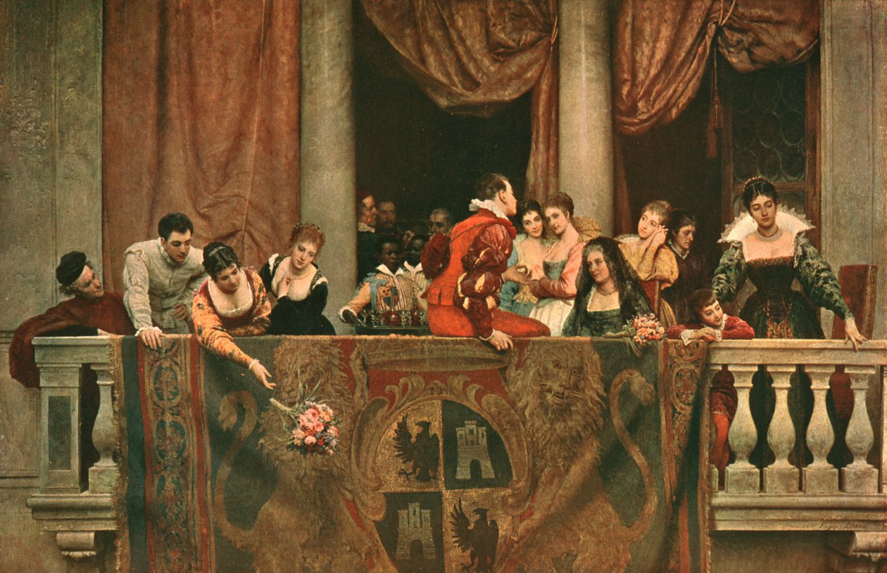 Balkonscène op het Carnaval, 1879-1879, ca. 1902 door Unbekannt