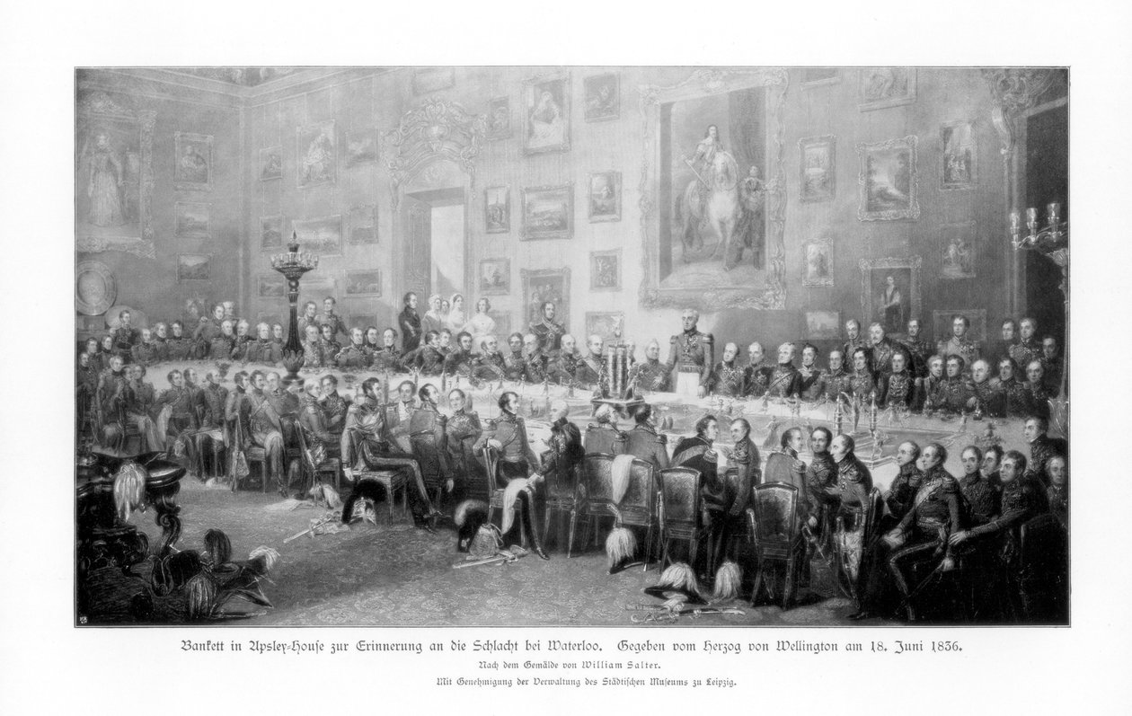 Banket ter herdenking van de overwinning bij Waterloo, 1836 1900 door Unbekannt