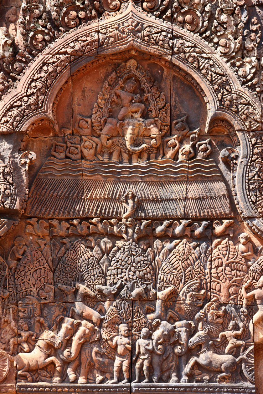 Banteay Srei Tempel in Angkor, Cambodja. Fijn gesneden. Siem Reap, Cambodja door Unbekannt