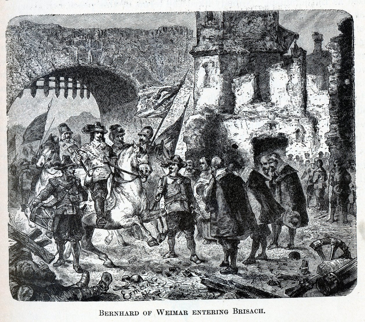 Bernhard van Weimar betreedt Breisach, 1882 door Unbekannt