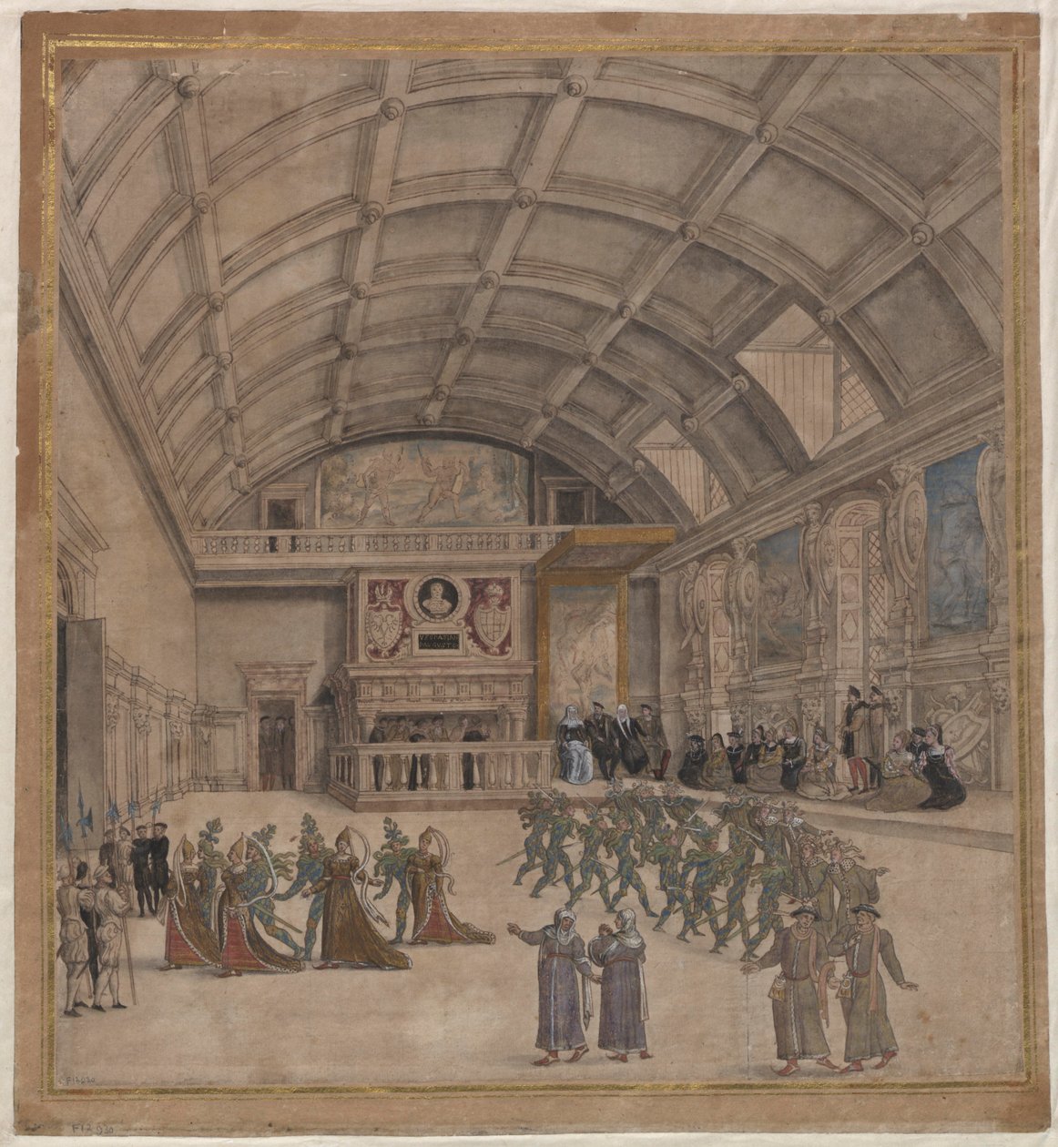 Paleis van Binche tijdens de festiviteiten in augustus 1549 door Unbekannt