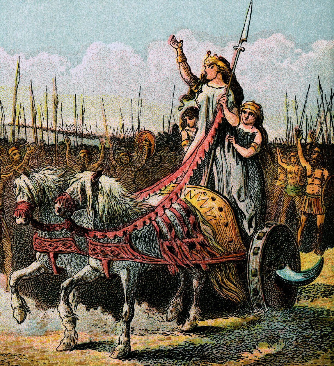 Boadicea en haar leger, ca. 1850 door Unbekannt