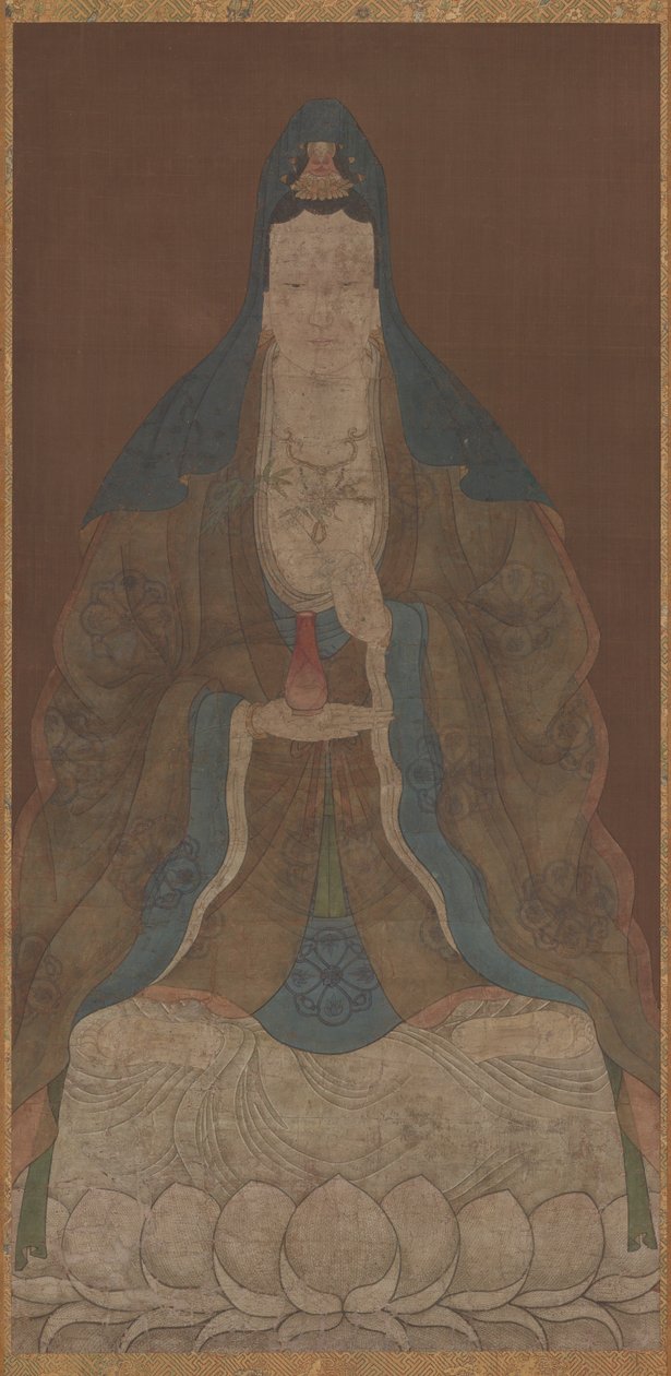 Bodhisattva Avalokiteshvara Guanyin met vaas en wilgentak, Ming-dynastie, 1368-1644 door Unbekannt